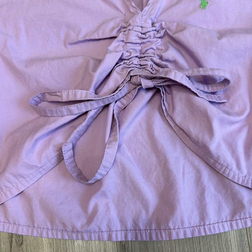Lauren Ralph Lauren Unique Cropped Cinch Tie Front Top - Picture 5 of 7